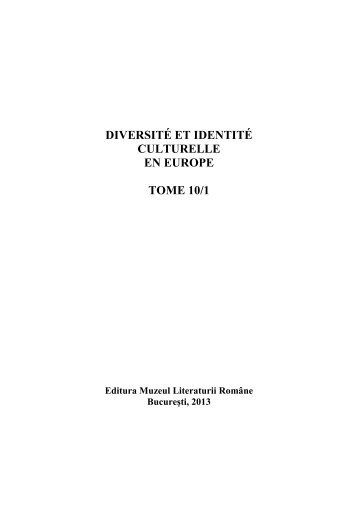 diversité et identité culturelle - Muzeul Naţional al Literaturii Române