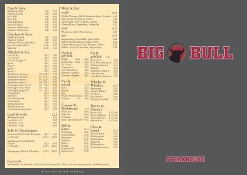 Speisekarte PDF Download - Big Bull