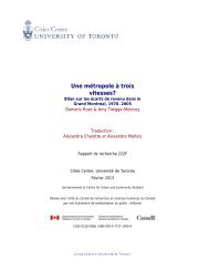 Une métropole à trois vitesses? - Cities Centre - University of Toronto