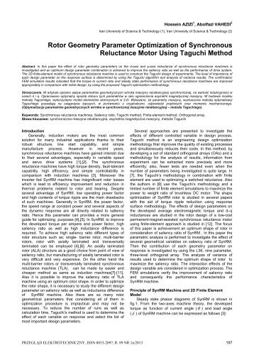 Rotor Geometry Parameter Optimization of Synchronous Reluctance ...