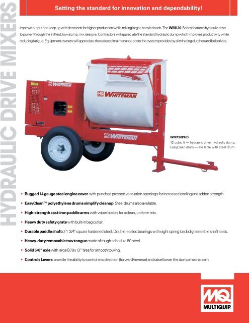 Whiteman Towable Mixer Brochure - Multiquip Inc.