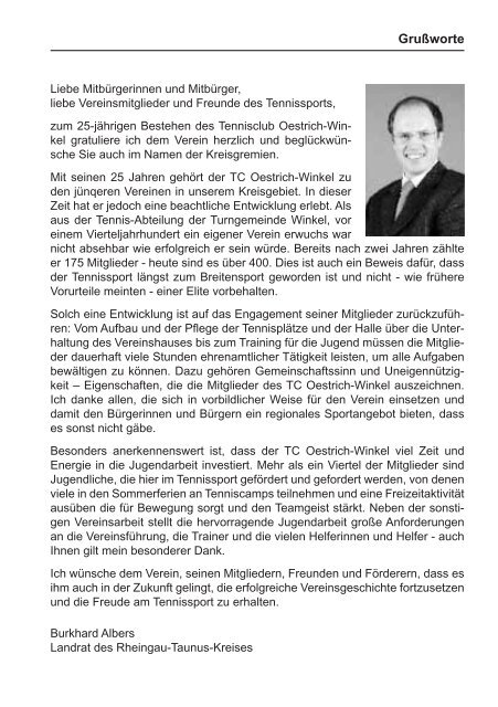 FESTSCHRIFT - TC Oestrich-Winkel eV