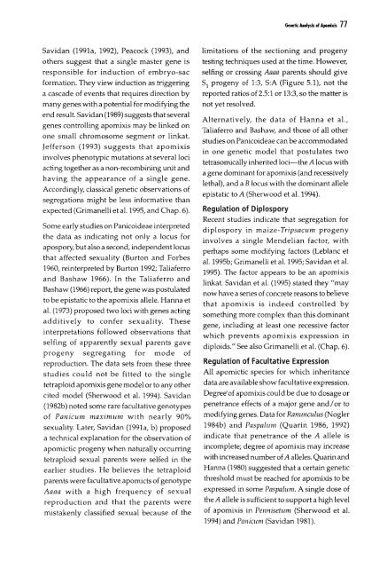 Chapter 5 Genetic Analysis of Apomixis - cimmyt