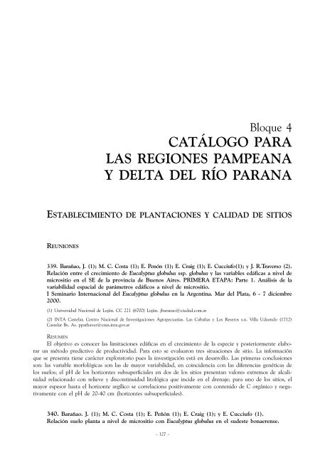catálogo para las regiones pampeana y delta del río parana