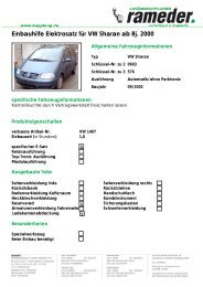 Einbauhilfe Elektrosatz für VW Sharan ab Bj. 2000