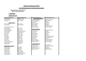 Liste geeigneter einheimischer Baum- und Straucharten