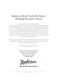 Radisson Hotel Nashville Airport Wedding Reception Menu