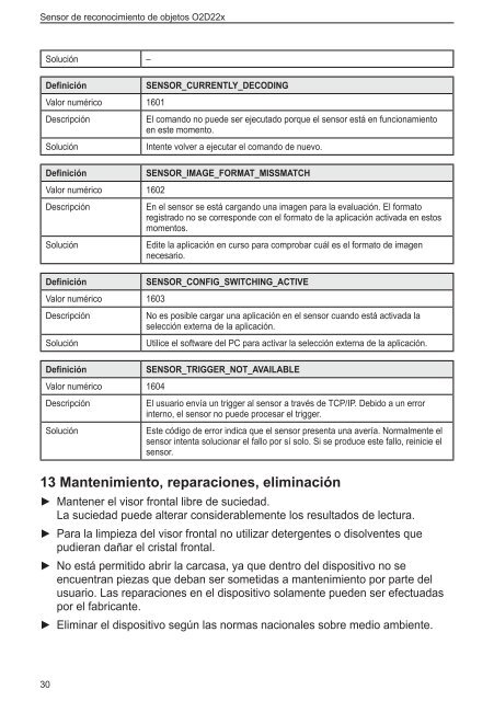 "Sensor de reconocimiento de objetos" O2D22x - IFM Electronic