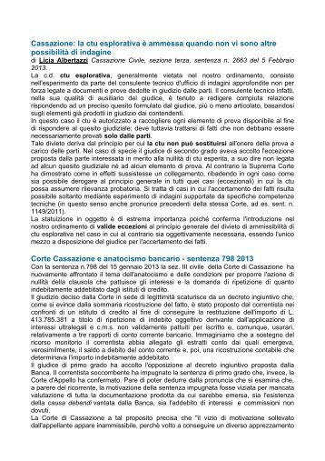 Cassazione: la ctu esplorativa Ã¨ ammessa quando non vi ... - Ospol