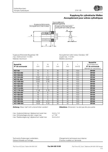 TÃ©lÃ©charger PDF - Paul Forrer AG