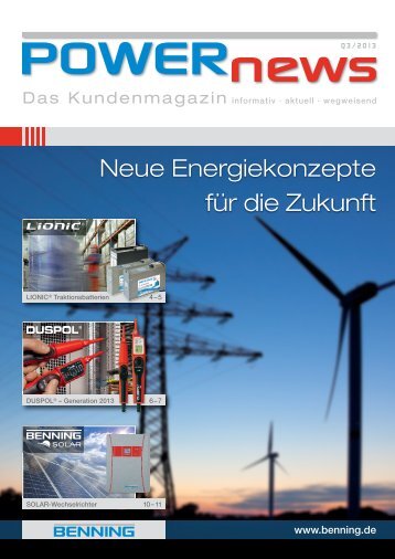 Neue Energiekonzepte für die Zukunft - Benning