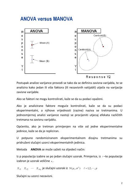 MULTIVARIJATNA ANALIZA VARIJANCE (One-Way MANOVA)