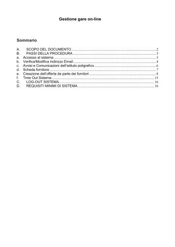 Manuale Gare On Line - Istituto Poligrafico e Zecca dello Stato