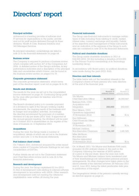 Advanced Computer Software Group plc Annual report 2013