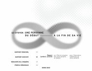 du dÃ©but -------------- Ã  la fin de sa vie - Gouvernement du QuÃ©bec
