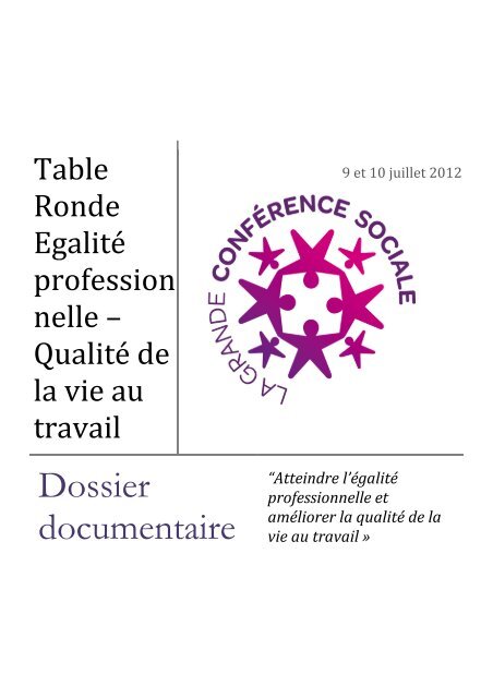 Table Ronde EgalitÃ© professionnelle â QualitÃ© de la vie au travail