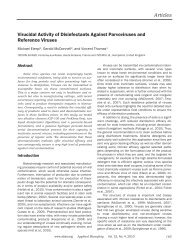 Virucidal Activity of Disinfectants Against Parvoviruses - American ...