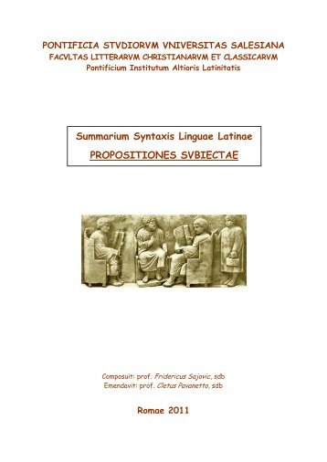 Summarium Syntaxis Linguae Latinae ... - Latinitas.unisal.it