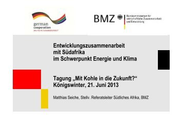 Matthias Seiche, BMZ - Koordination SÃ¼dliches Afrika (KOSA)