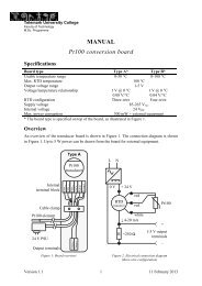 MANUAL Pt100 conversion board Specifications