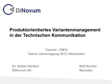 CM12 - Produktorientiertes Variantenmanagement in der ... - tekom