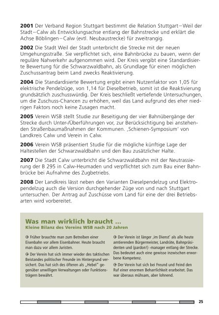 Informationen… - Württembergische Schwarzwaldbahn Calw