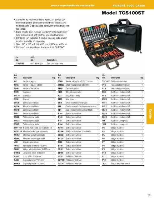 Xcelite® Catalog - Cooper Hand Tools