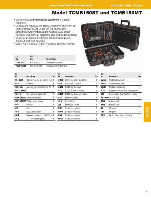 Xcelite® Catalog - Cooper Hand Tools