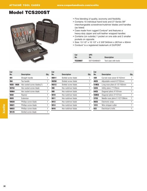 Xcelite® Catalog - Cooper Hand Tools