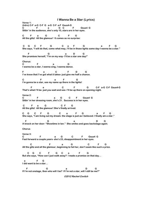 I Wanna Be A Star Lyrics In Harmony Cleveland I Wanna Be A Star Lyrics In Harmony Cleveland