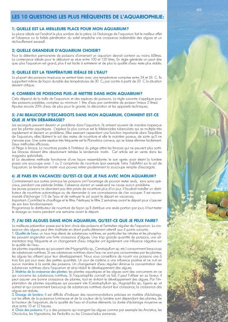 les 10 questions les plus fréquentes de l'aquariophilie - Canicrok