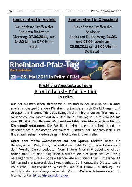 Pfarrbrief Nr 04 vom 21.05.-24.06.2011 - Arzfeld