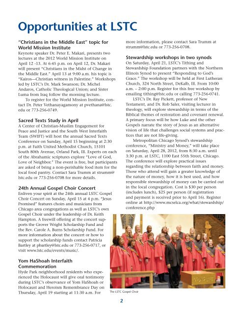 Download the magazine here - Lutheran School of Theology at ...