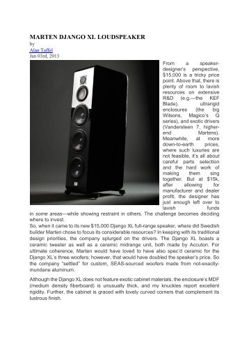 MARTEN DJANGO XL LOUDSPEAKER - SoundMania