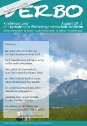 Sommerausgabe - Katholische Pfarreiengemeinschaft Weilheim