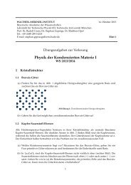 Festkörperphysik - Aufgaben - Walther Meißner Institut - Bayerische ...