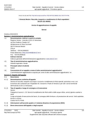 I-Venezia Mestre: Raccolta, trasporto e smaltimento di rifiuti ...
