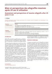 Bilan et perspectives des allogreffes massives après 25 ans d ...