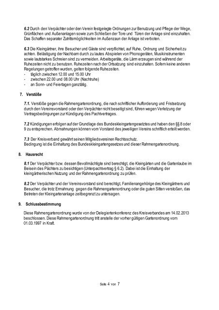 Rahmengartenordnung (neu) - Kreisverband der Gartenfreunde e.V.
