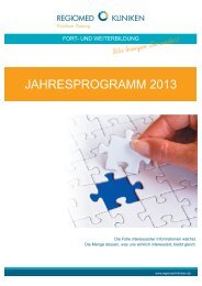 Fortbildungskatalog 2013 - regioMed-Kliniken