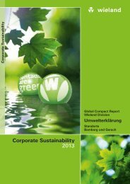 Corporate Sustainability/Umwelterklärung 2013 - Wieland Electric