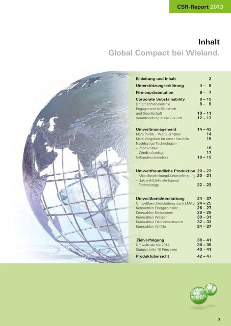 Corporate Sustainability/Umwelterklärung 2013 - Wieland Electric