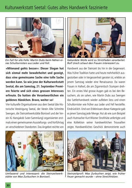 Das informative Monatsmagazin für Boniswil 10 / 2013 - dorfheftli