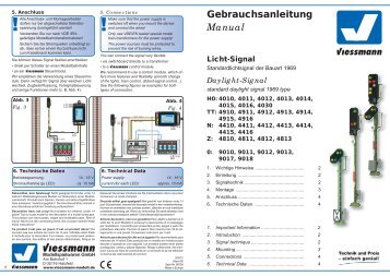 Bedienungsanleitung - Viessmann Modellspielwaren GmbH