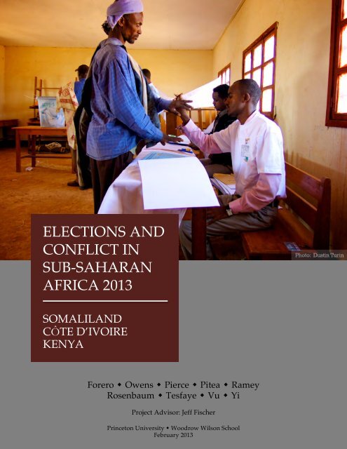 Elections and Conflict in Sub-Saharan Africa 2013 - Woodrow ...