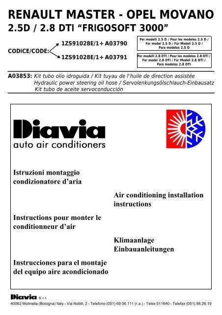 RENAULT MASTER - OPEL MOVANO - WAECO - AirCon Service