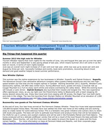 Quarter 3 - the Tourism Whistler Travel Trade website.