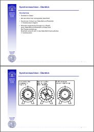 Synchronmaschinen - Überblick Synchronmaschinen - Überblick