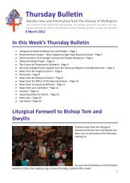 Thursday Bulletin - Anglican Diocese of Wellington