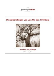 De nakomelingen van Jan Op Den Grimberg Generatie 1